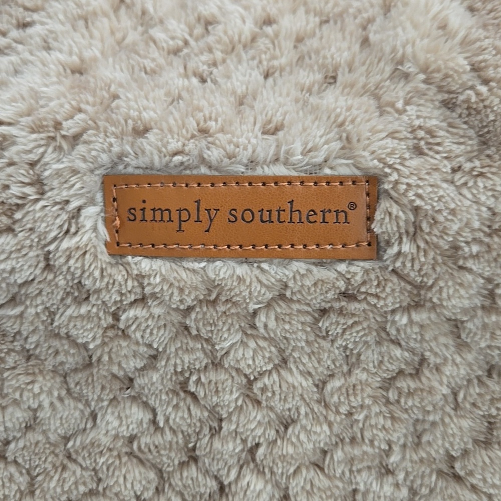 Simply Southern Beige Faux Fur Tote with Tan Handles - Picture 3 of 4